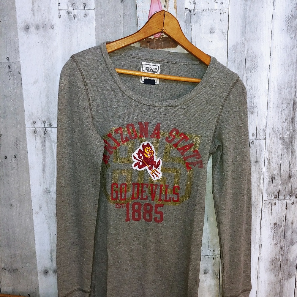 3 for $10 Arizona state sun devils ASU VS PINK long sleeve waffle knit shirt